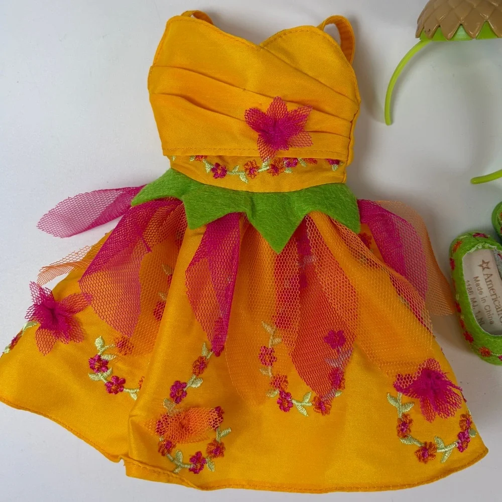 AG Wellie Wisher Twirling Tulip Costume Dress Shows Acorn Headband American Girl